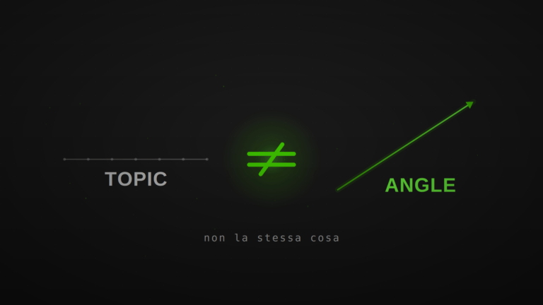 TOPIC ≠ ANGLE